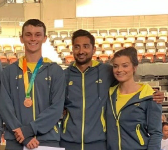 Physioworks Physiotherapist Amy Shipperd with Australian team at INAS Global Games