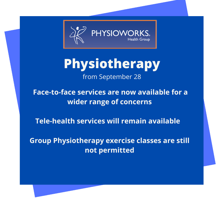 Physiotherapy services resuming - Physiotherapy