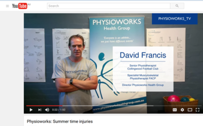 Physioworks David Francis: “Beware Summertime injuries”.