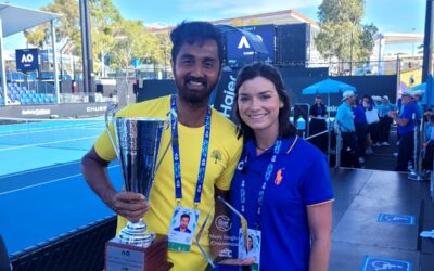 Amy Shipperd tournament physio at AO2025 ID & Deaf Tennis Championships.